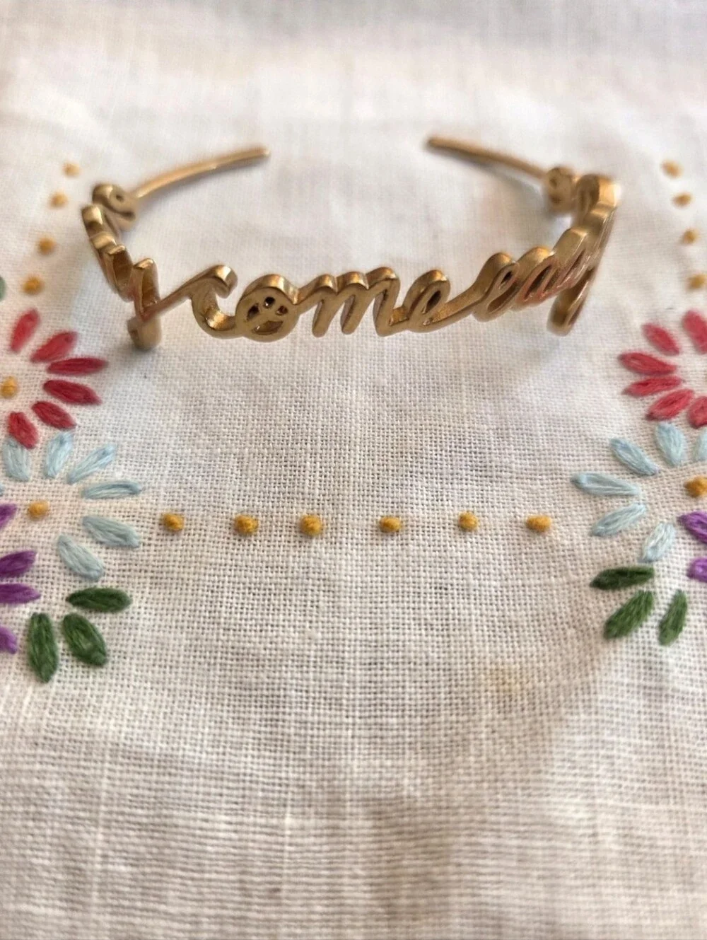 Madewell “Easy Come, Easy Go” Script Cuff Bracelet